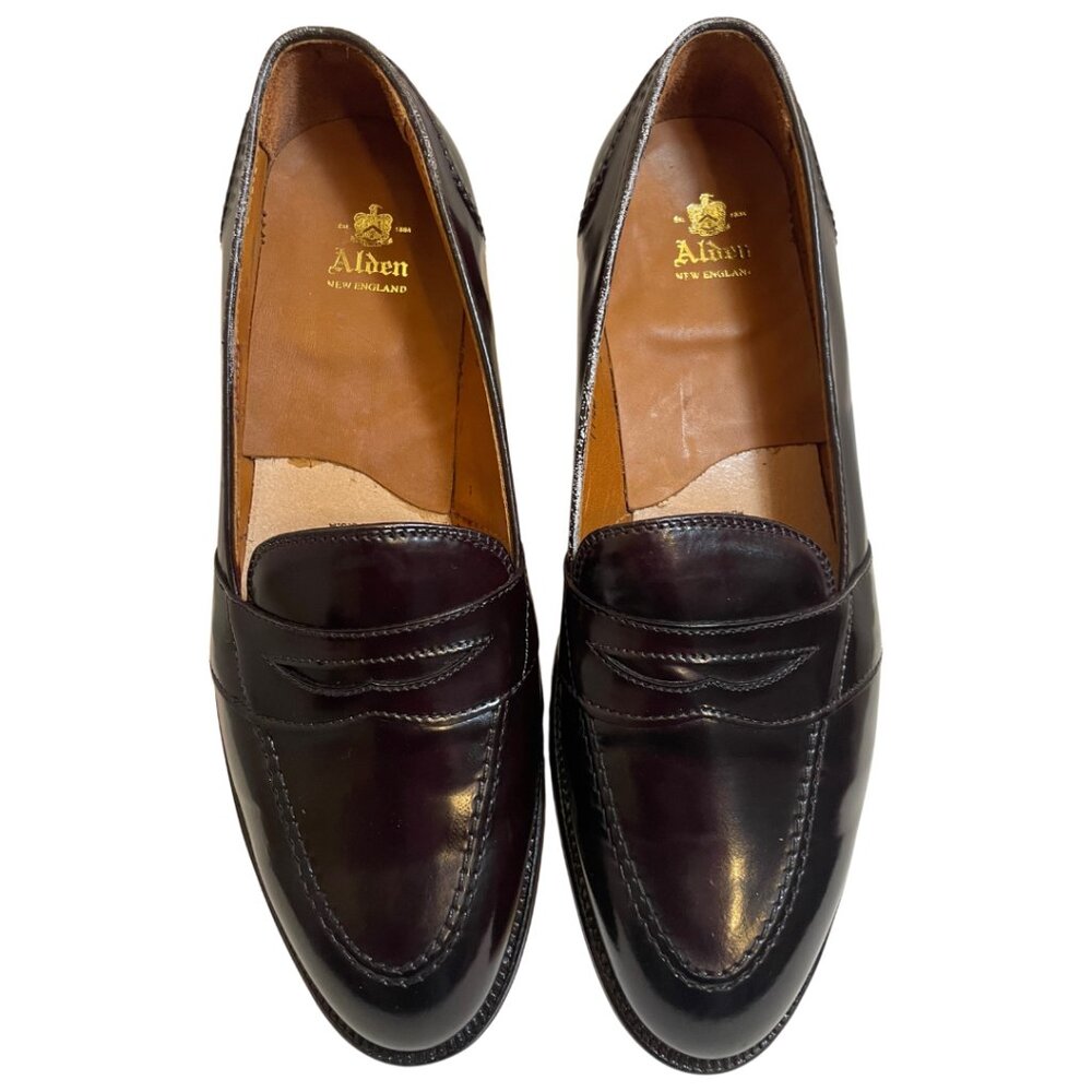 Alden Full Strap Penny Loafers Black Shell 11.5